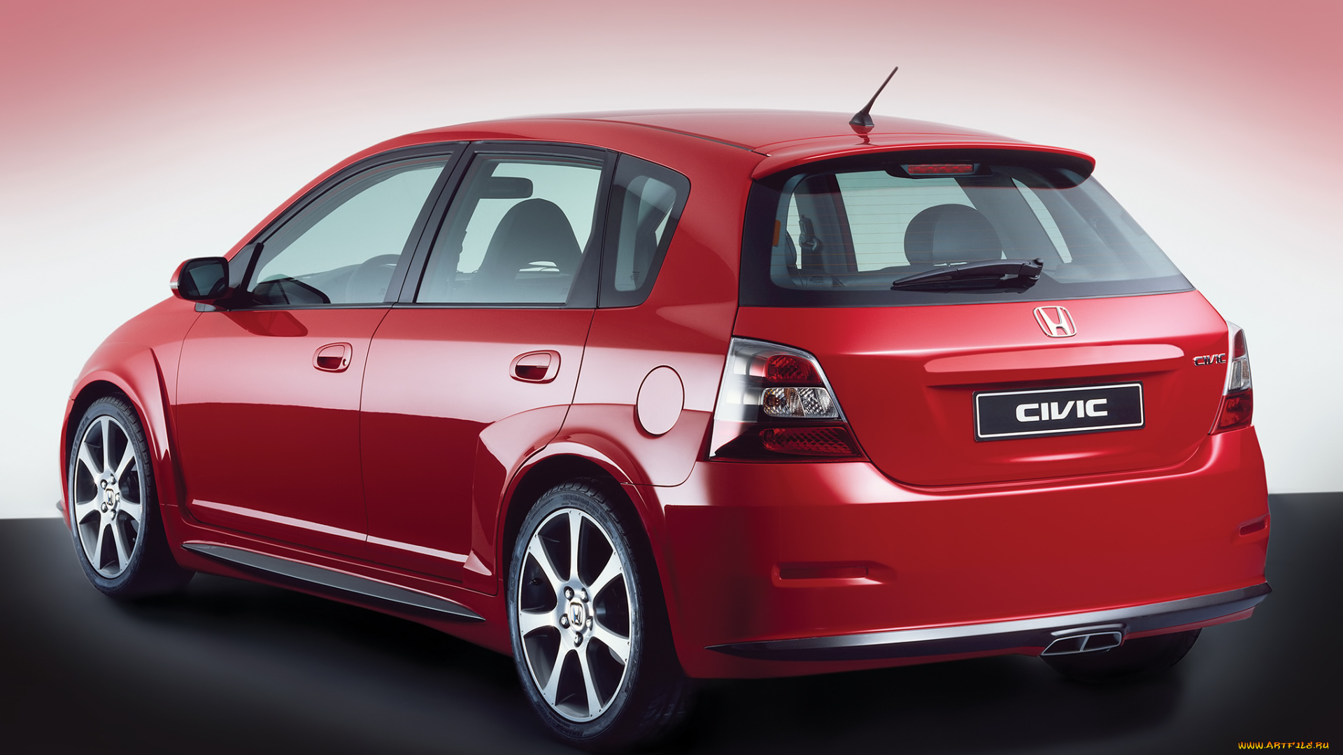 автомобили, honda, study, model, 2004, красная, civic