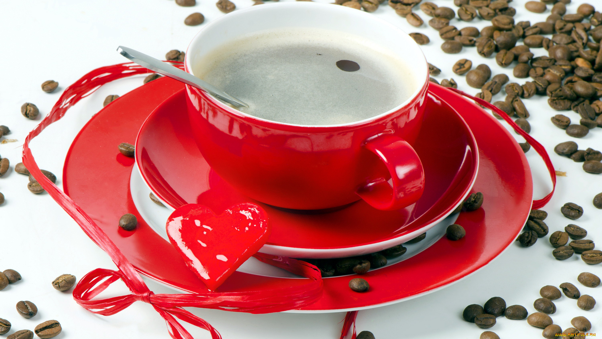 еда, кофе, , кофейные, зёрна, чашка, зерна, сердечко