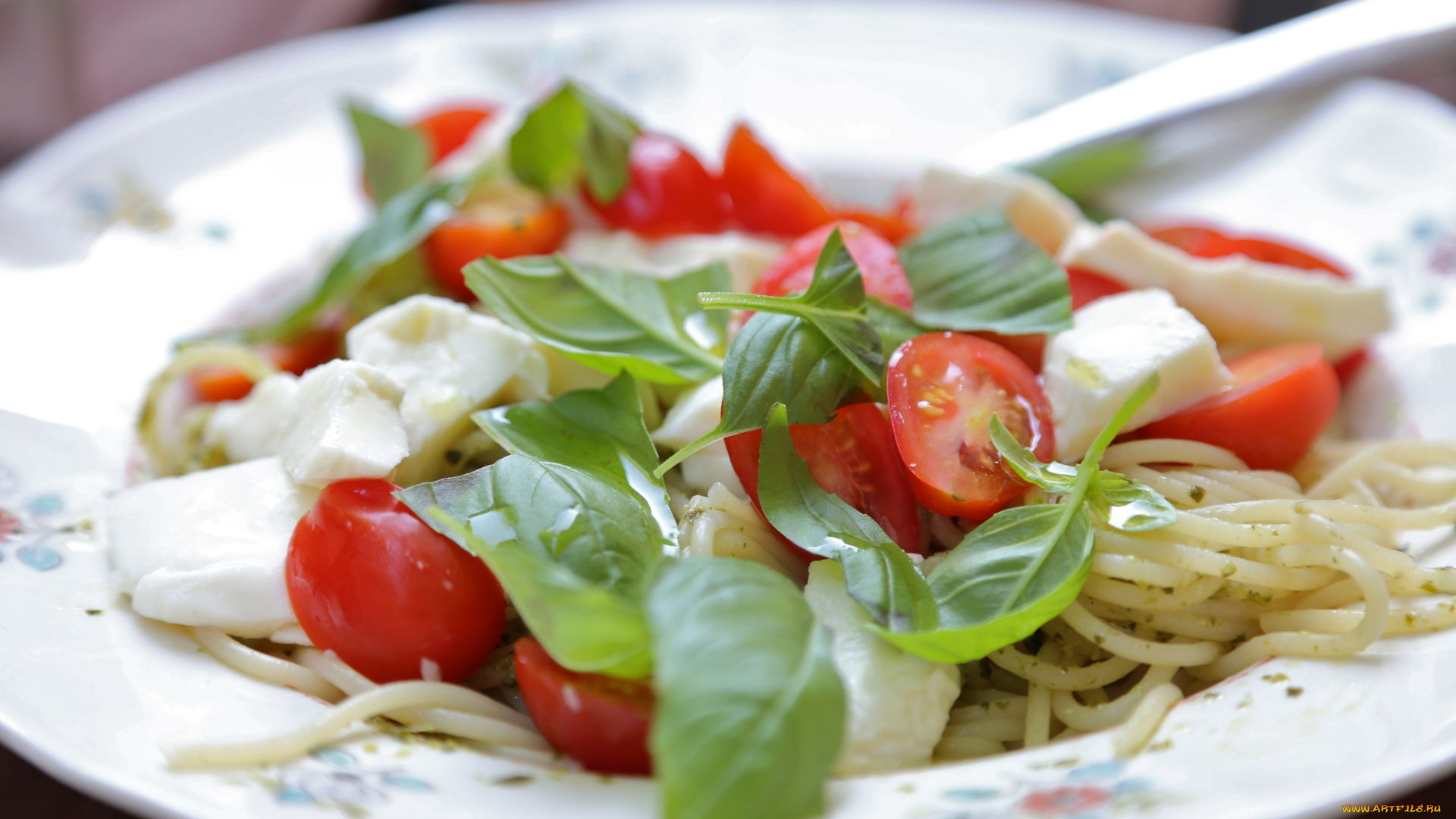 еда, салаты, , закуски, зелень, помидор, сыр, лапша