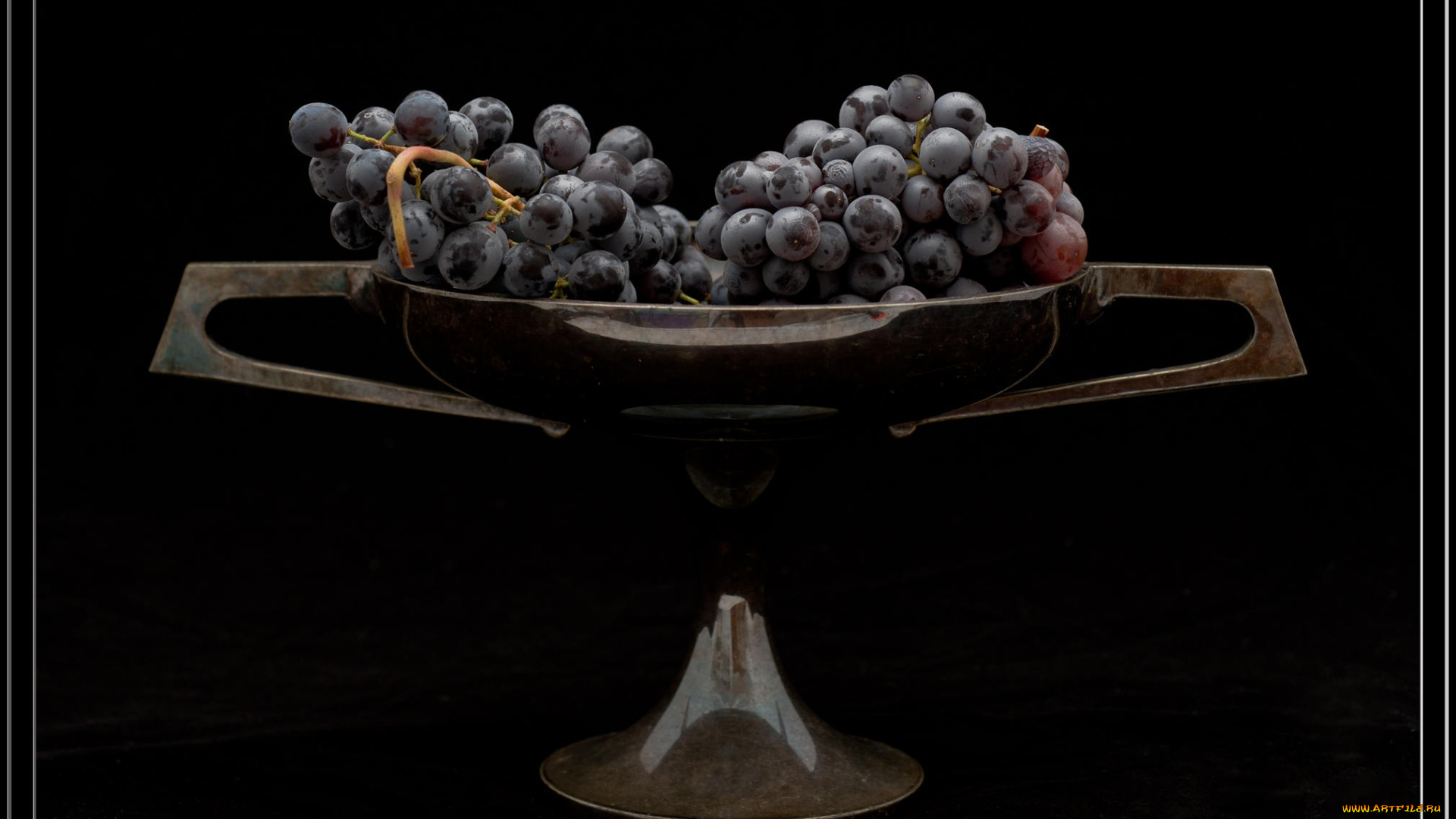 еда, виноград, ваза