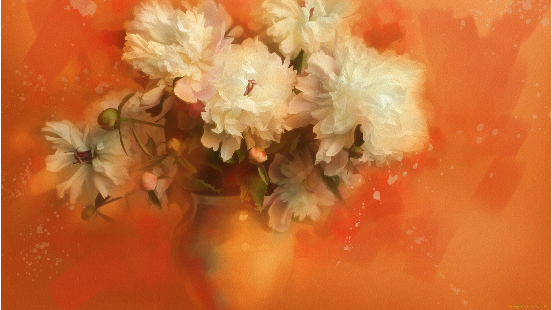 рисованные, цветы