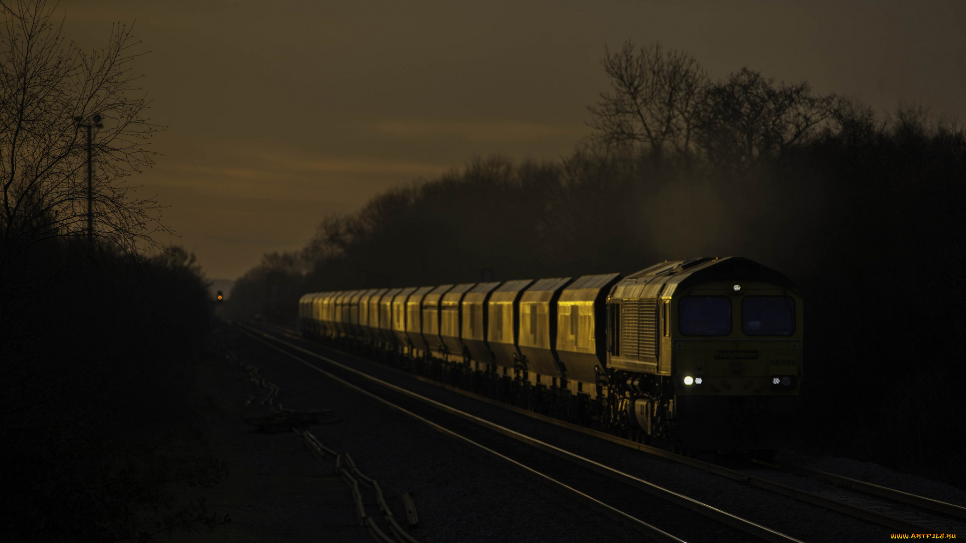 техника, поезда, локомотив, рельсы