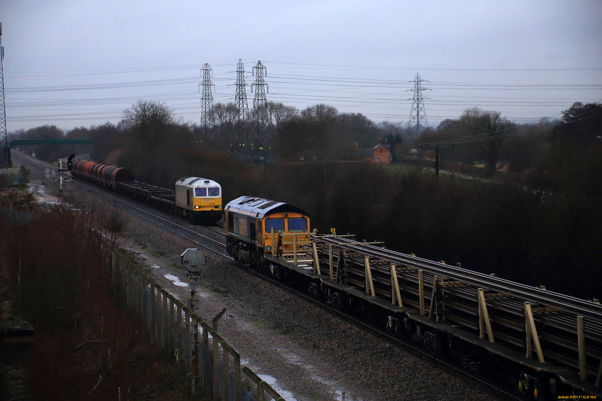 техника, поезда, локомотив, рельсы