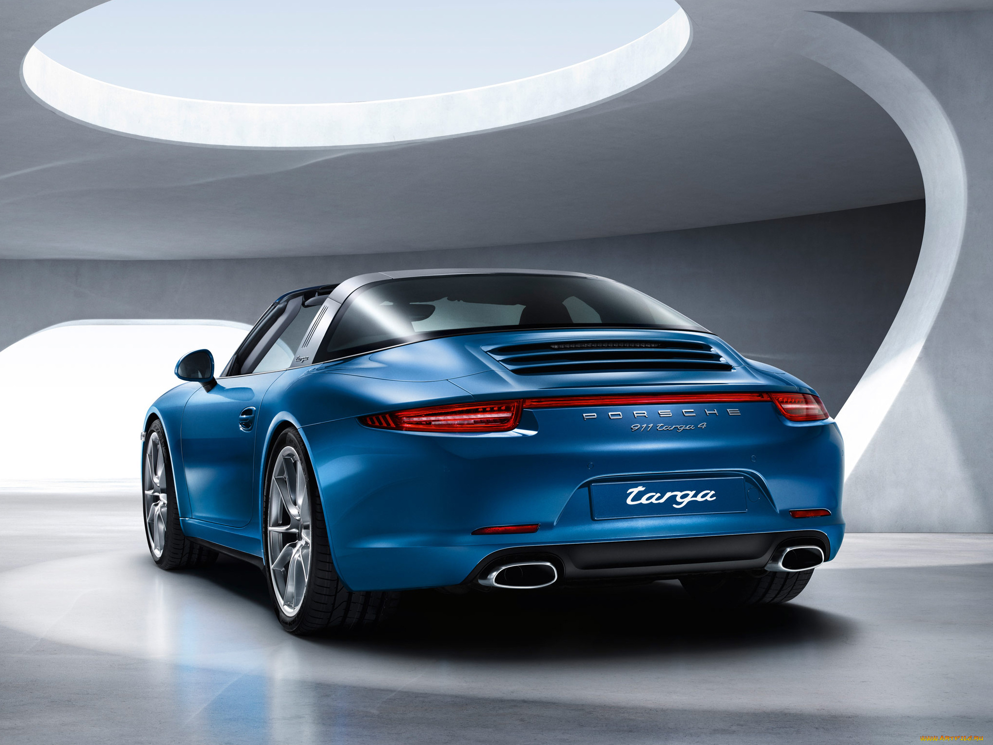 автомобили, porsche, 911, targa, 4, 991, 2014, синий