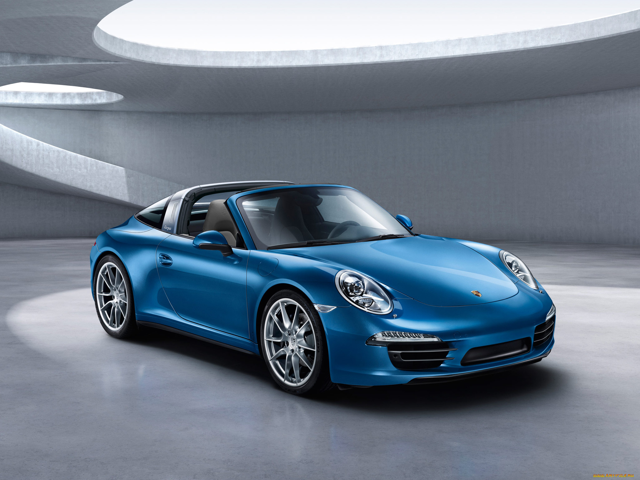 автомобили, porsche, 991, targa, 4, 911, синий, 2014