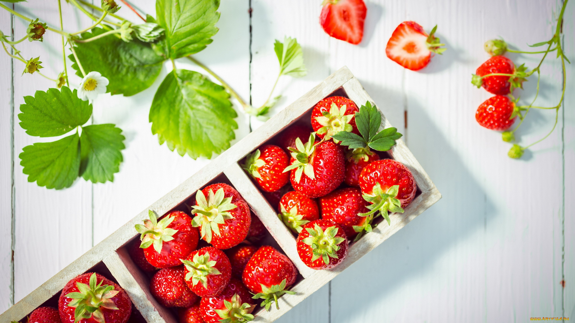 еда, клубника, , земляника, листья, ягоды