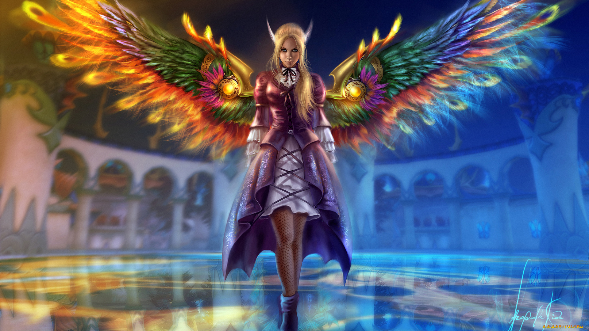 фэнтези, ангелы, крылья, арт, девушка