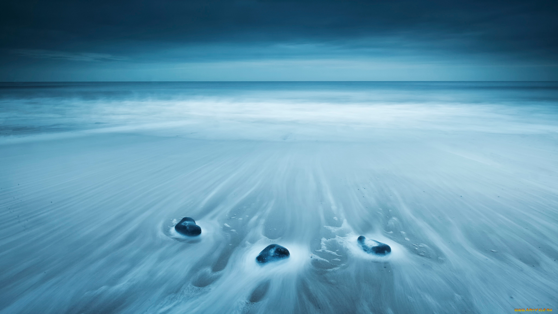 природа, моря, океаны, flatline, камни, прибой, горизонт