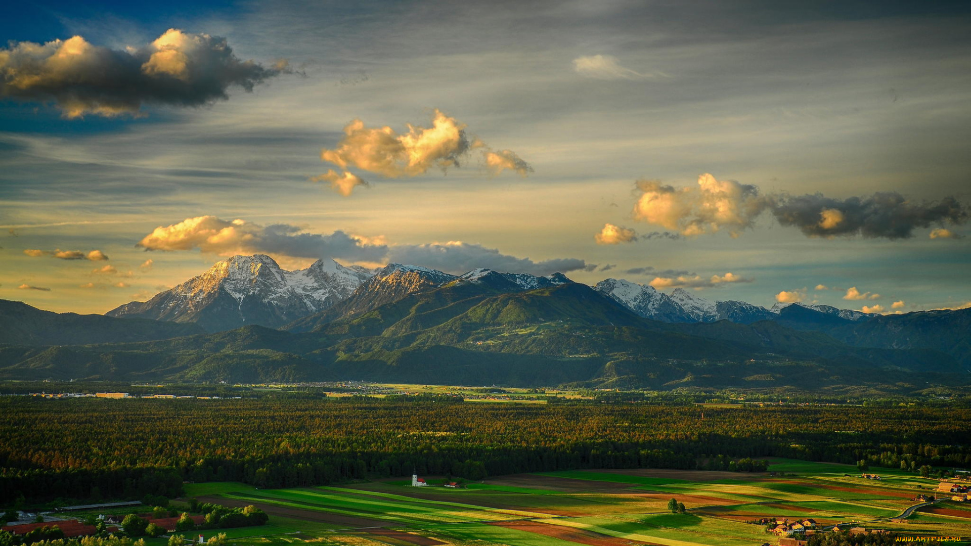 природа, пейзажи, снег, облака, горы