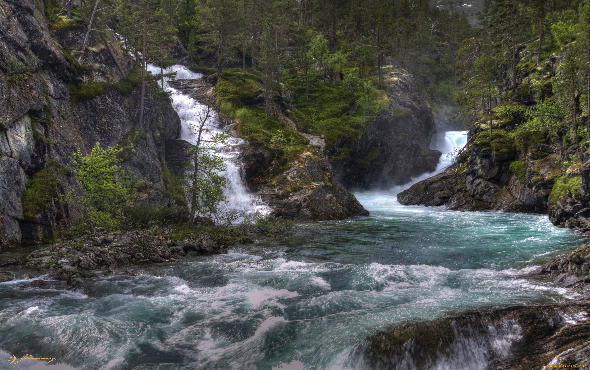 природа, водопады, водопад