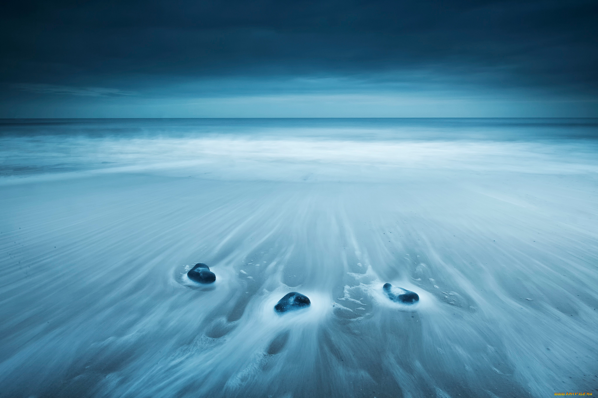 природа, моря, океаны, flatline, камни, прибой, горизонт