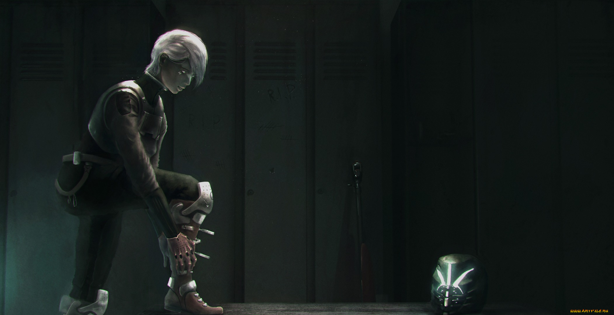 фэнтези, девушки, оружие, броня, шлем, девушка, раздевалка, шкафчик