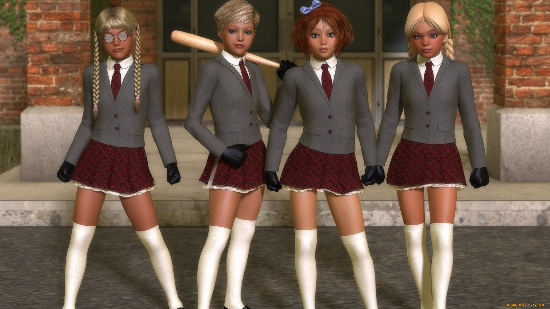 3д, графика, люди, , people, фон, взгляд, девушки