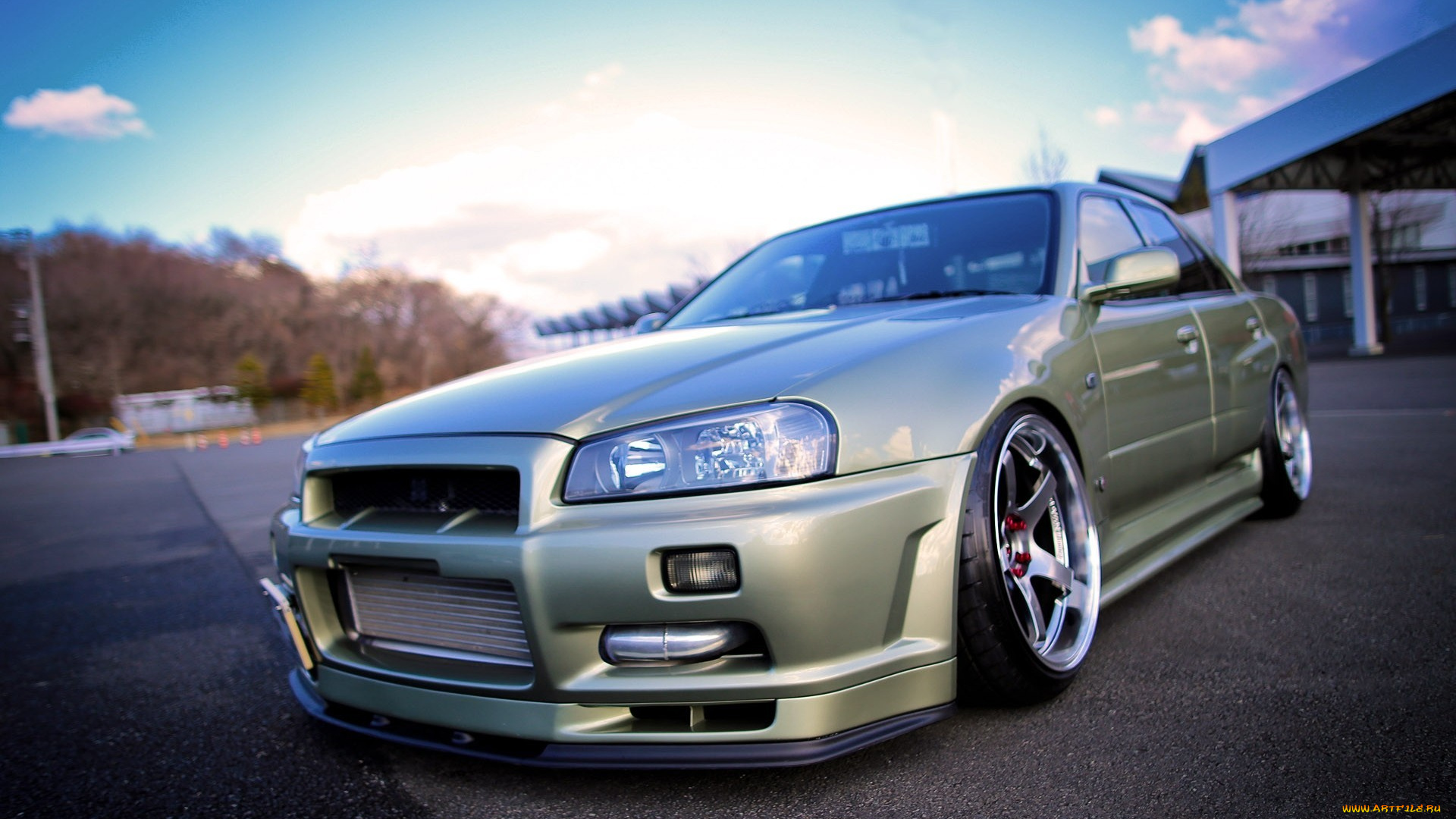 автомобили, nissan, datsun, светлый, тюнинг, площадка, ниссан