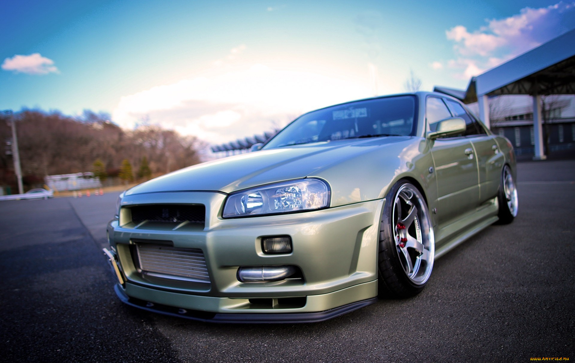 автомобили, nissan, datsun, светлый, тюнинг, площадка, ниссан