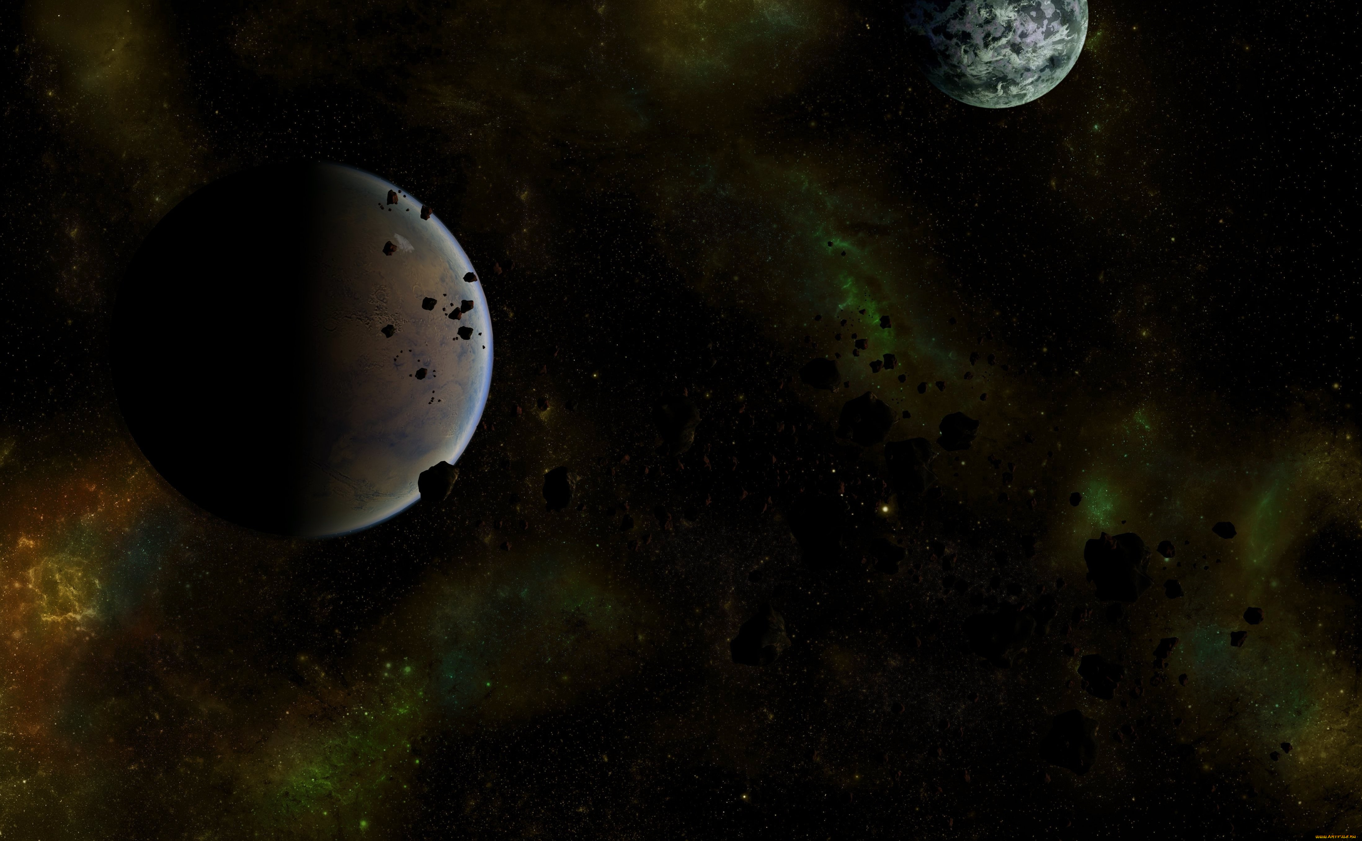 космос, арт, планеты, звезды, вселенная, галактика