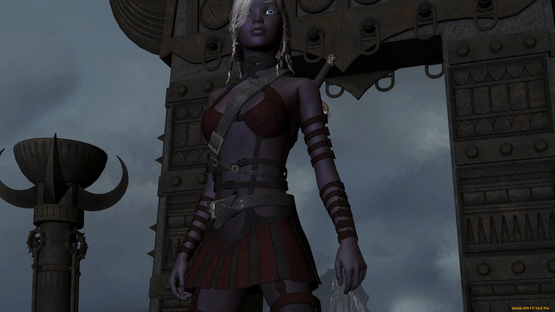 3д, графика, амазонки, , amazon, фон, девушка, взгляд