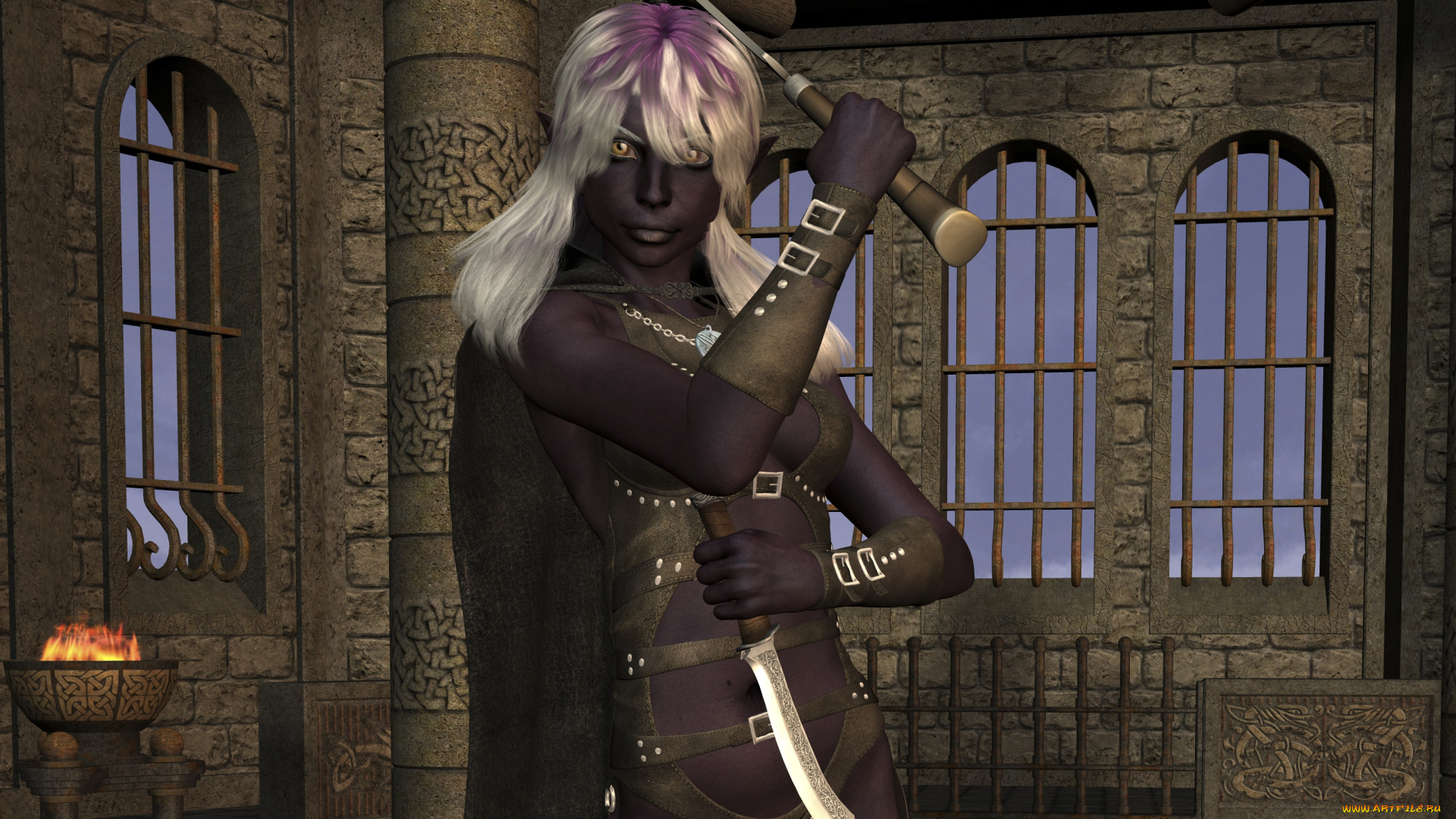 3д, графика, эльфы, , elves, фон, взгляд, эльфийка