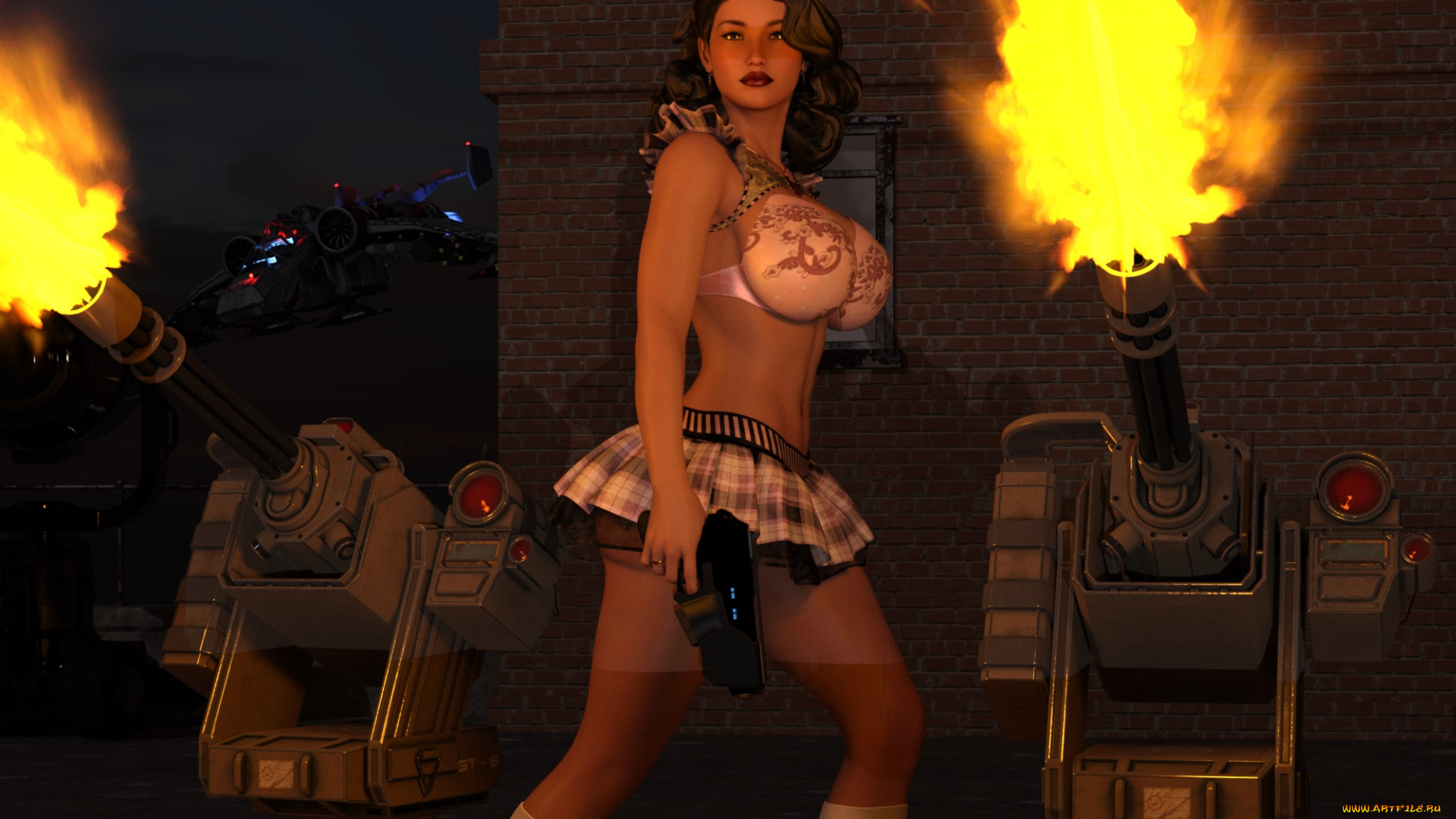 3д, графика, фантазия, , fantasy, девушка, взгляд, фон