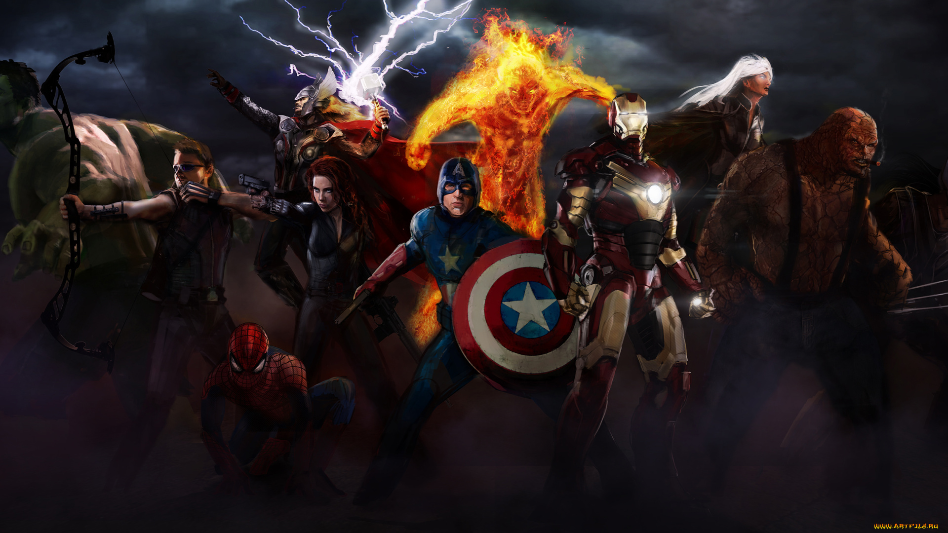 рисованное, кино, оружие, существо, мужчина, девушка