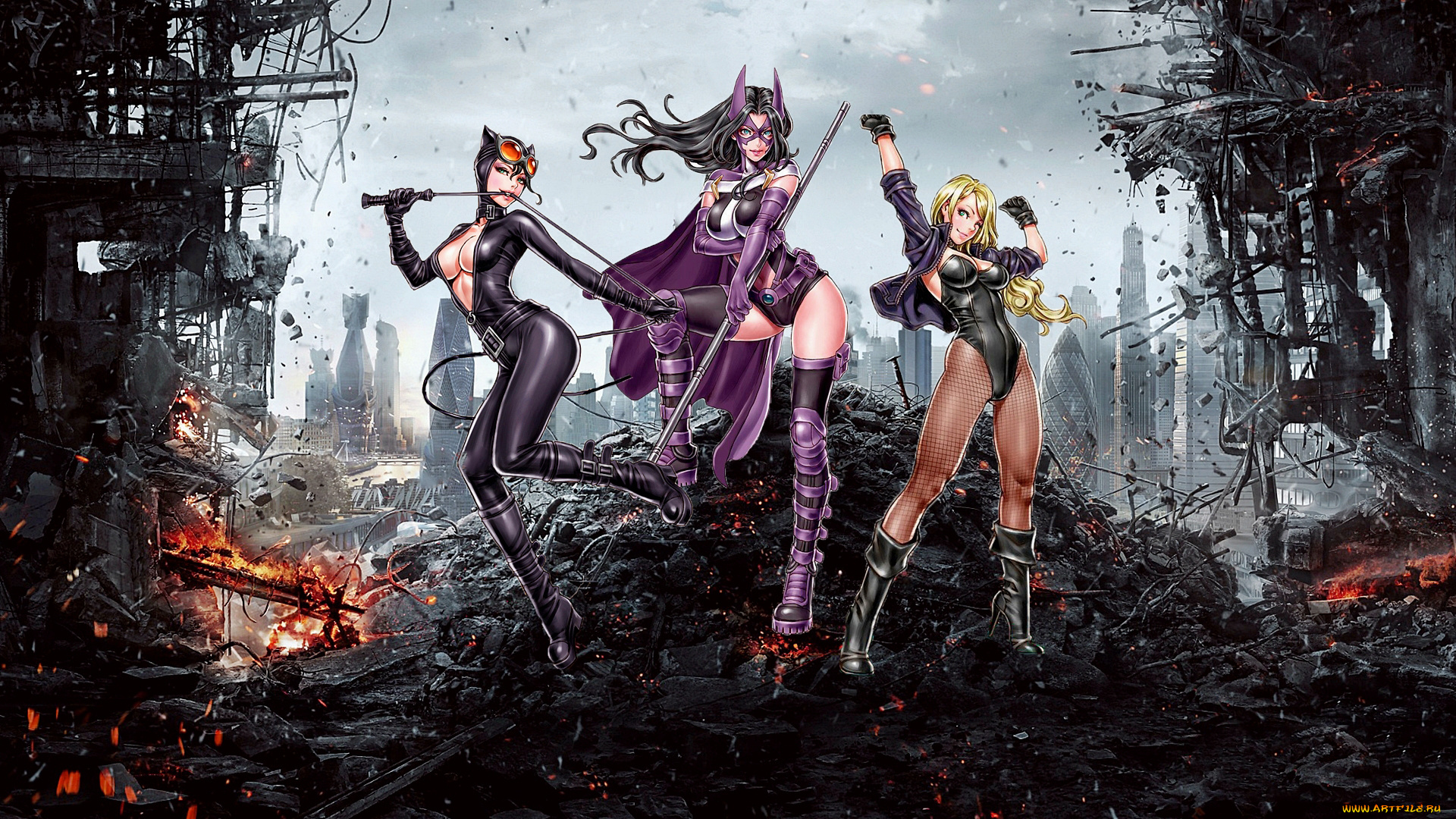 рисованное, комиксы, взгляд, фон, девушки, униформа