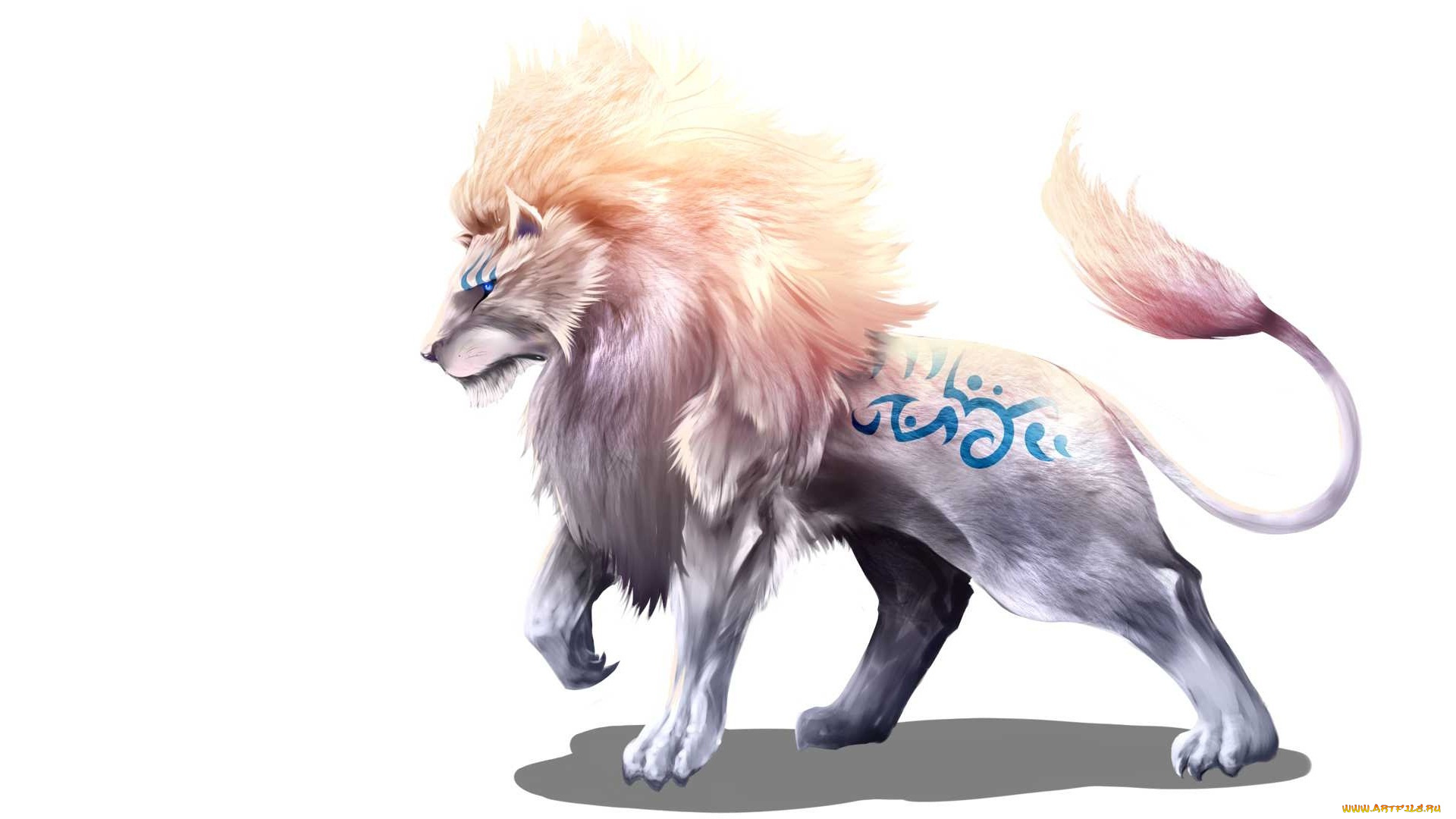 рисованное, животные, , сказочные, , мифические, лев