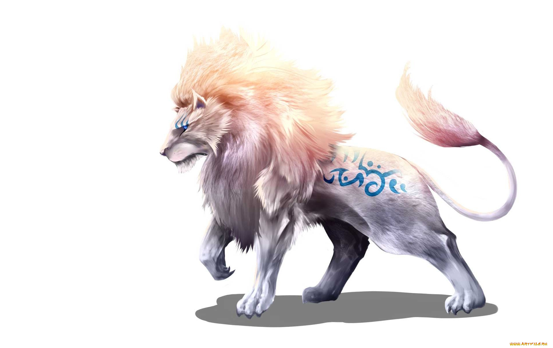 рисованное, животные, , сказочные, , мифические, лев