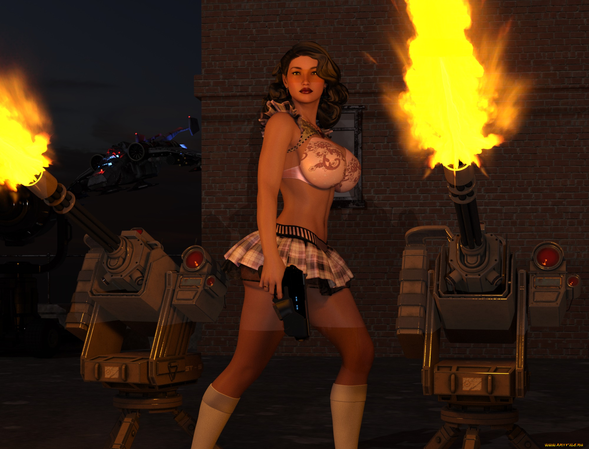 3д, графика, фантазия, , fantasy, девушка, взгляд, фон