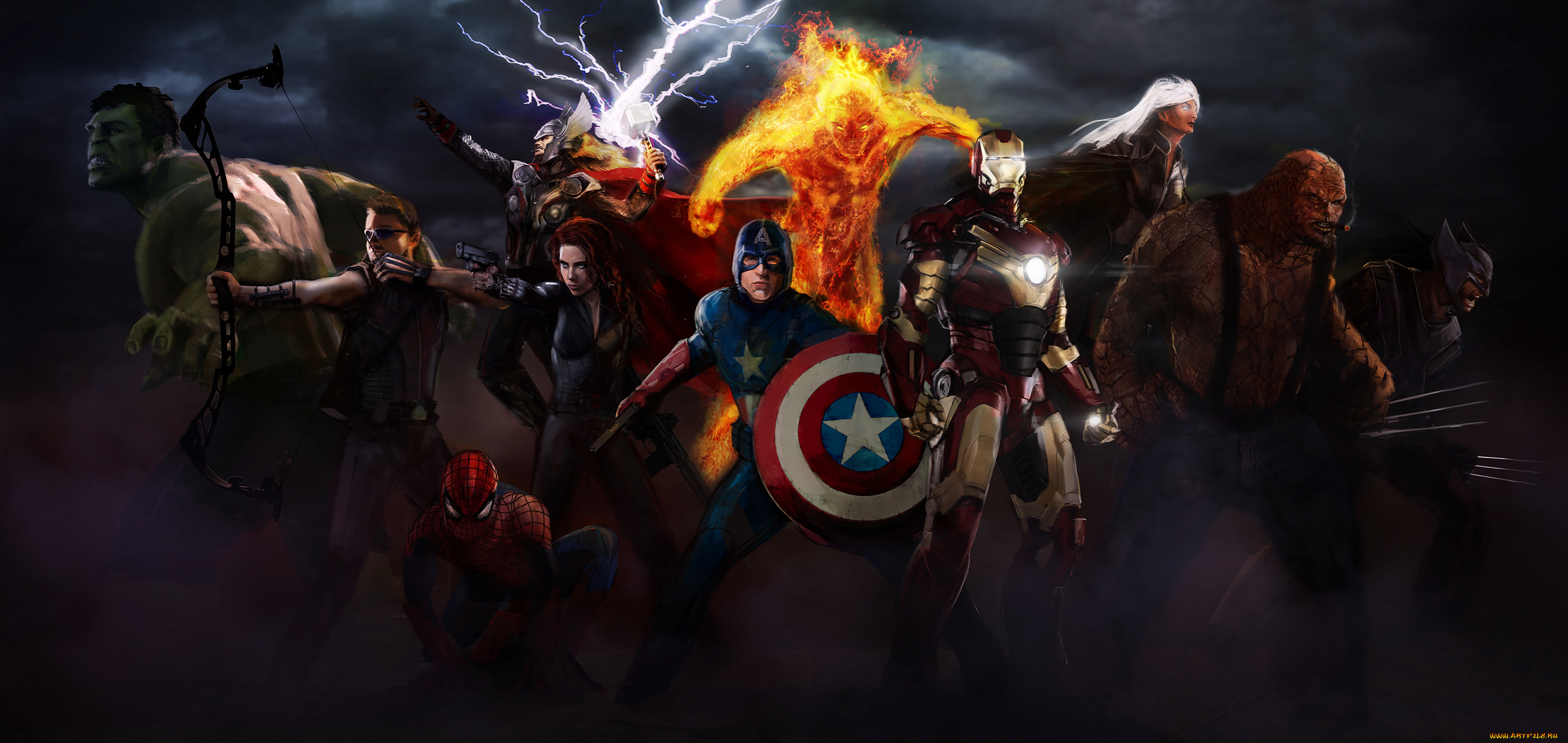 рисованное, кино, оружие, существо, мужчина, девушка