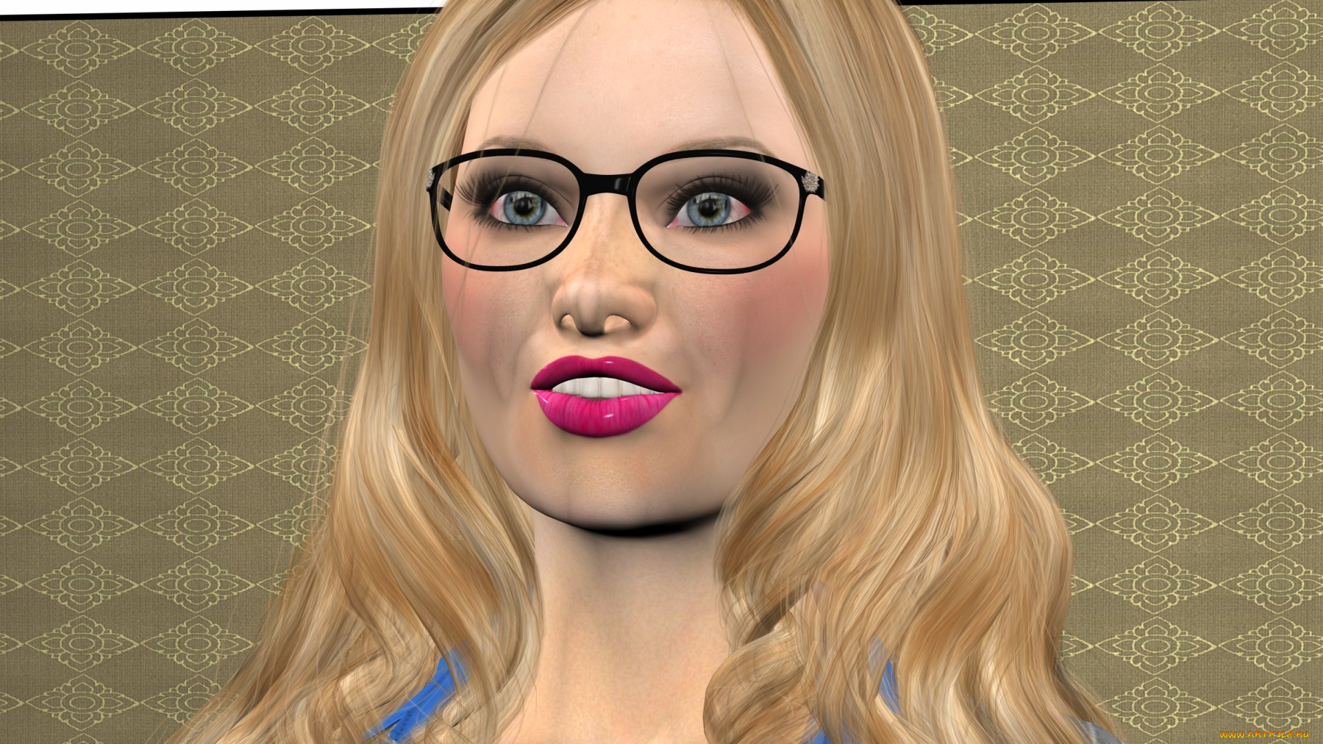 3д, графика, портрет, , portraits, взгляд, девушка, фон