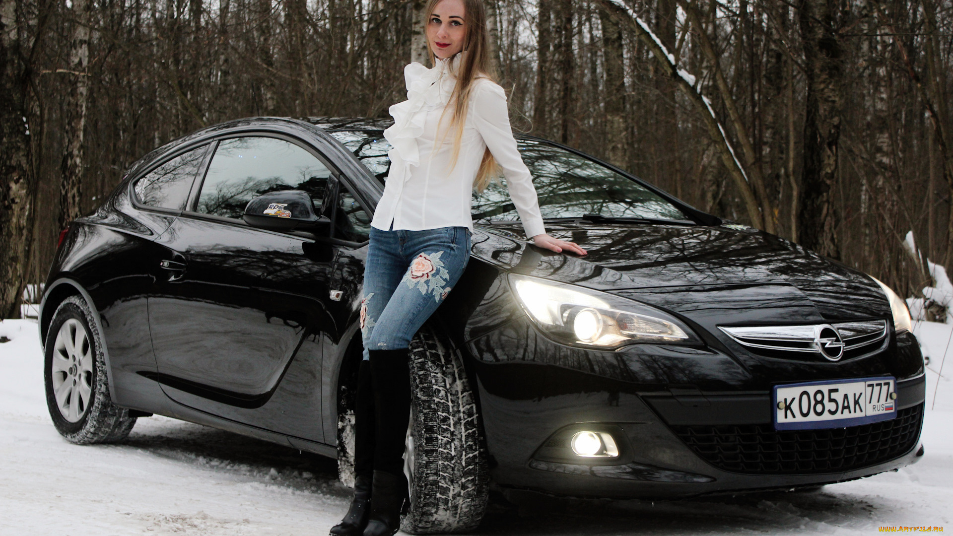 автомобили, -авто, с, девушками, opel, astra