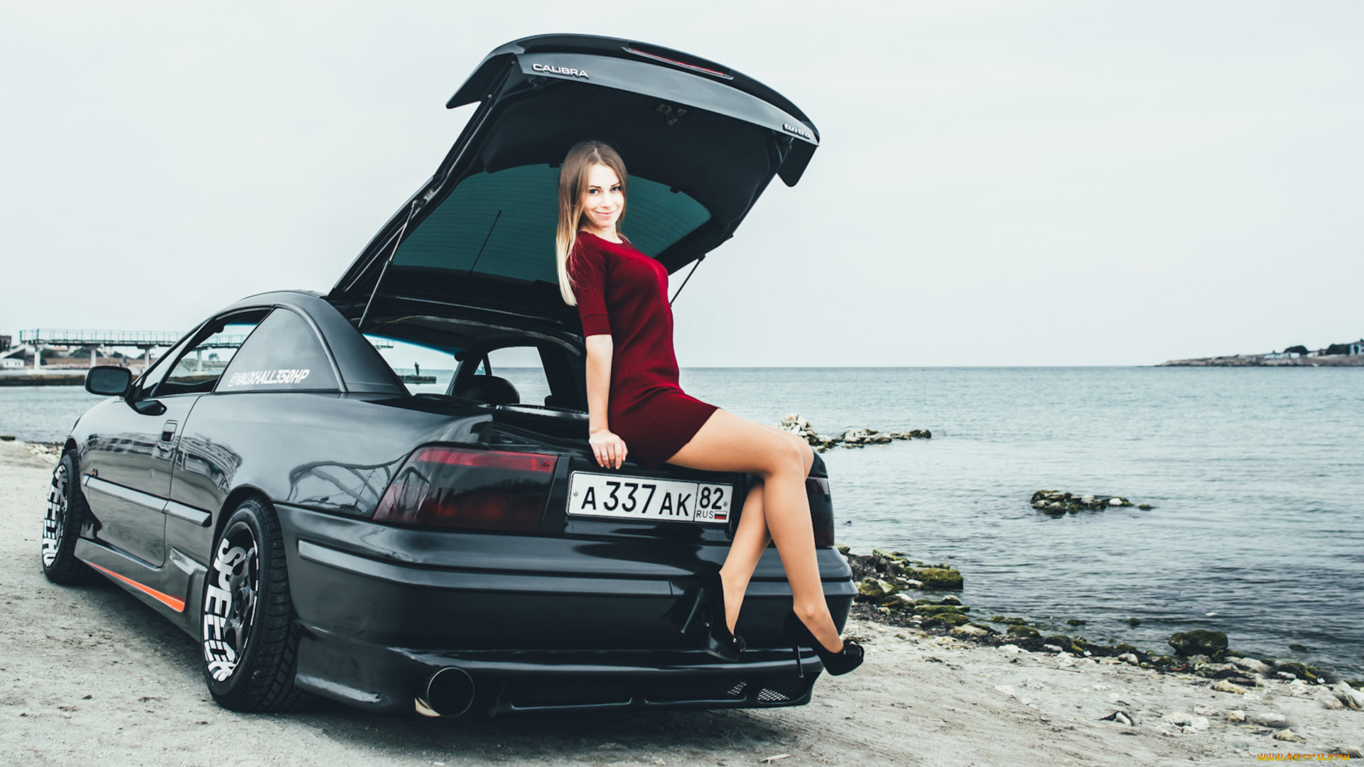 автомобили, -авто, с, девушками, opel, calibra