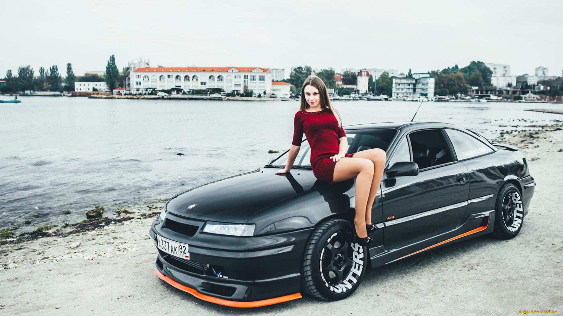 автомобили, -авто, с, девушками, opel, calibra