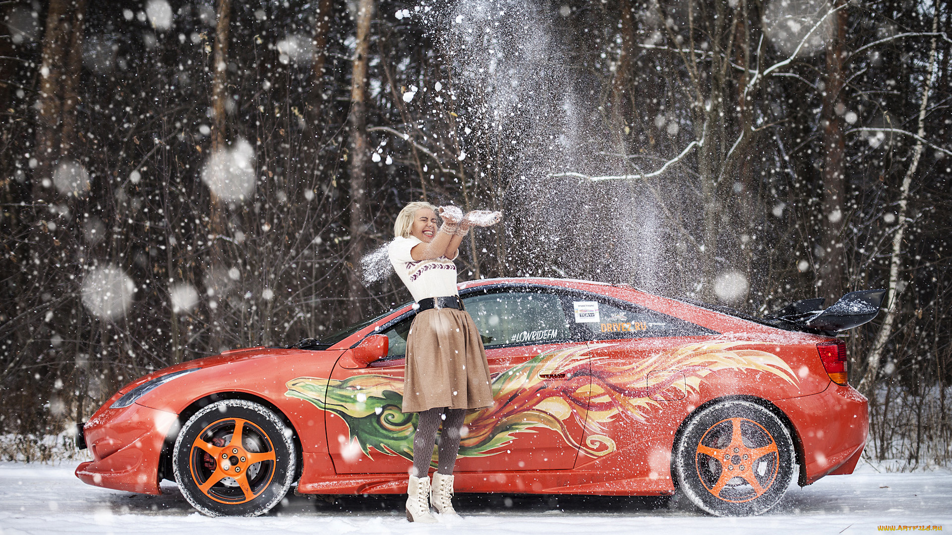 автомобили, -авто, с, девушками, toyota, celica