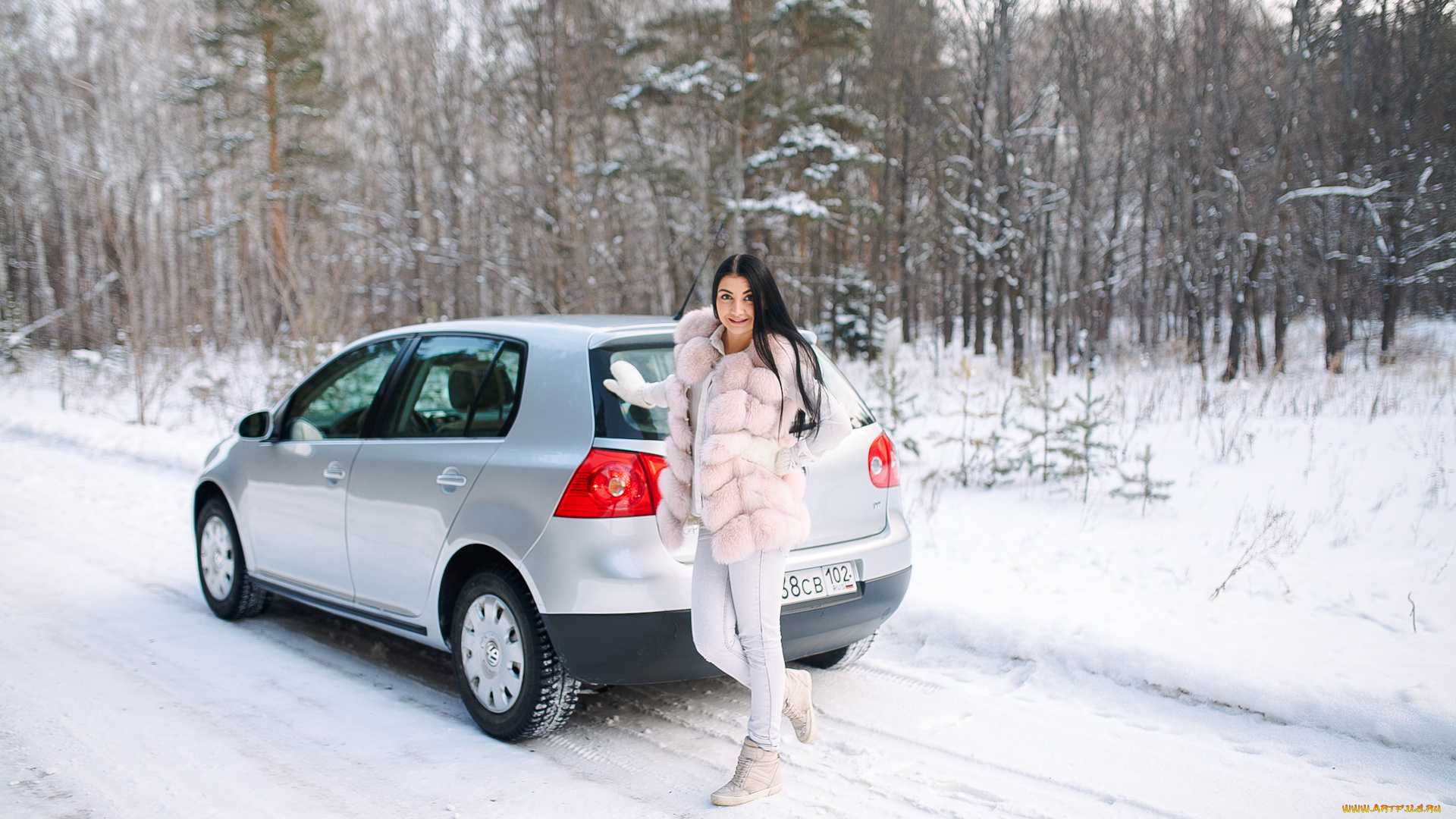 автомобили, -авто, с, девушками, volkswagen, golf