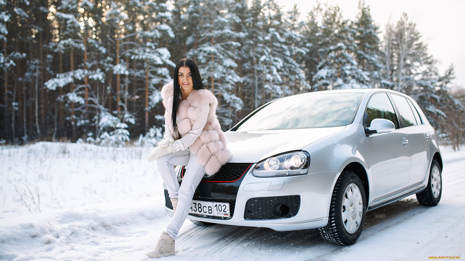 автомобили, -авто, с, девушками, volkswagen, golf