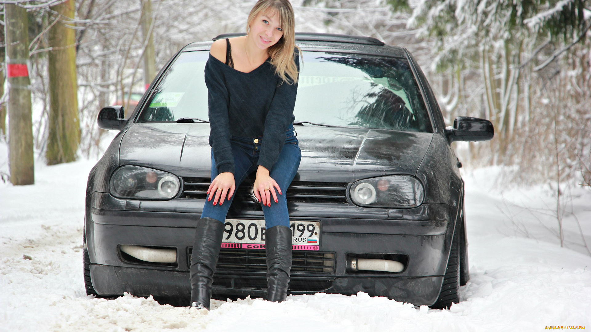 автомобили, -авто, с, девушками, volkswagen, golf