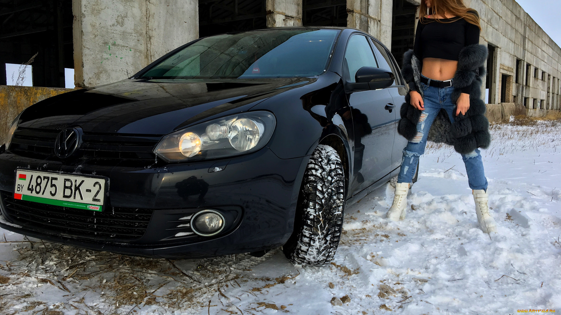 автомобили, -авто, с, девушками, volkswagen, golf