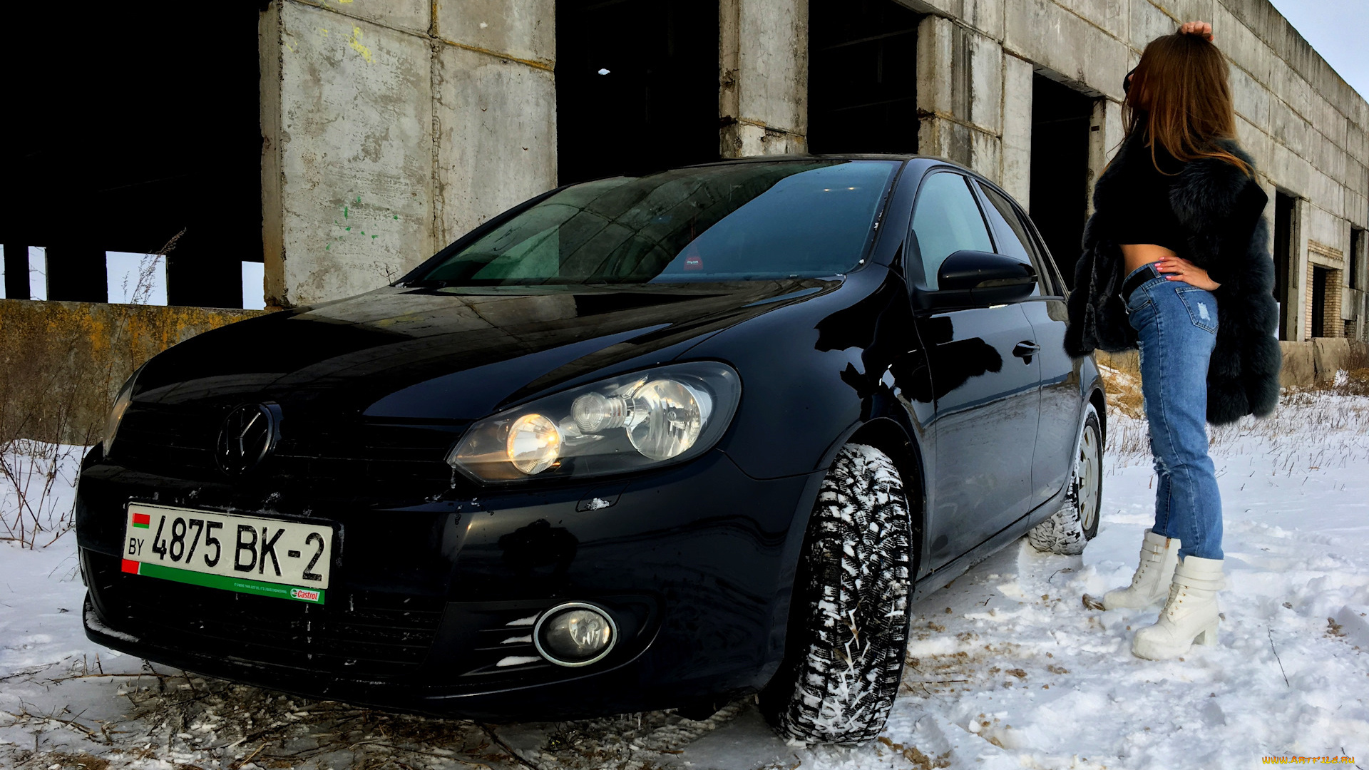 автомобили, -авто, с, девушками, volkswagen, golf