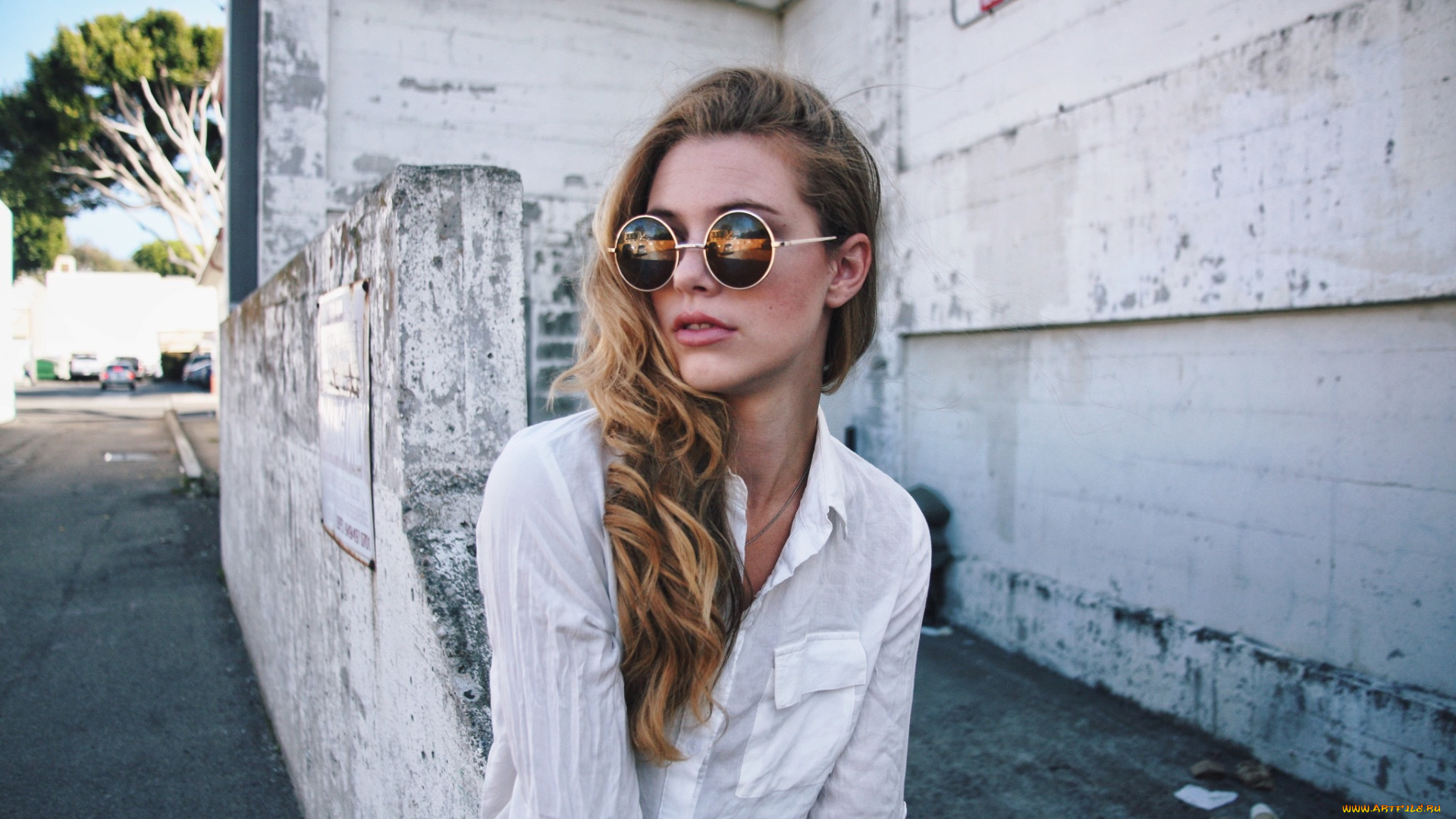 девушки, -unsort, , блондинки, , светловолосые, здание, очки, блондинка, рубашка