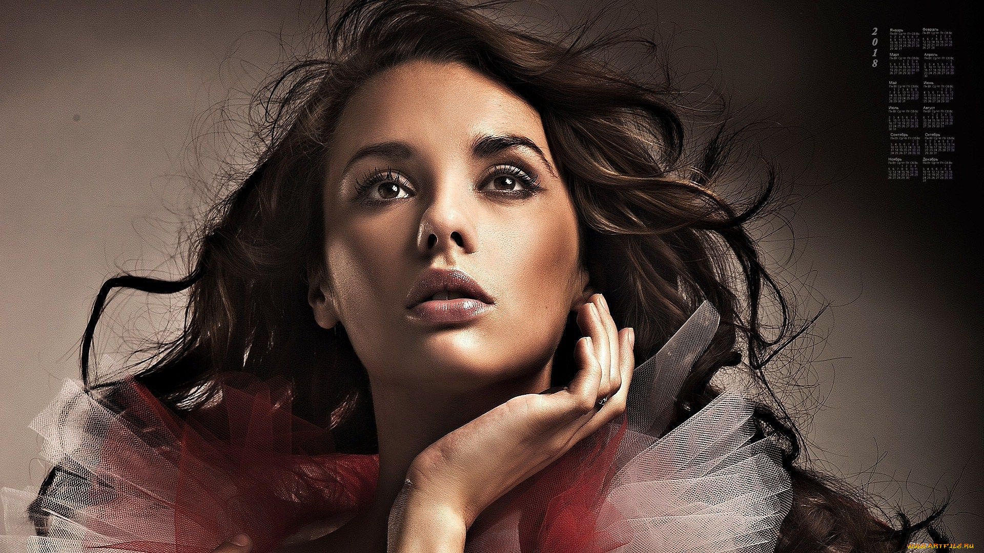календари, девушки, 2018, взгляд, лицо