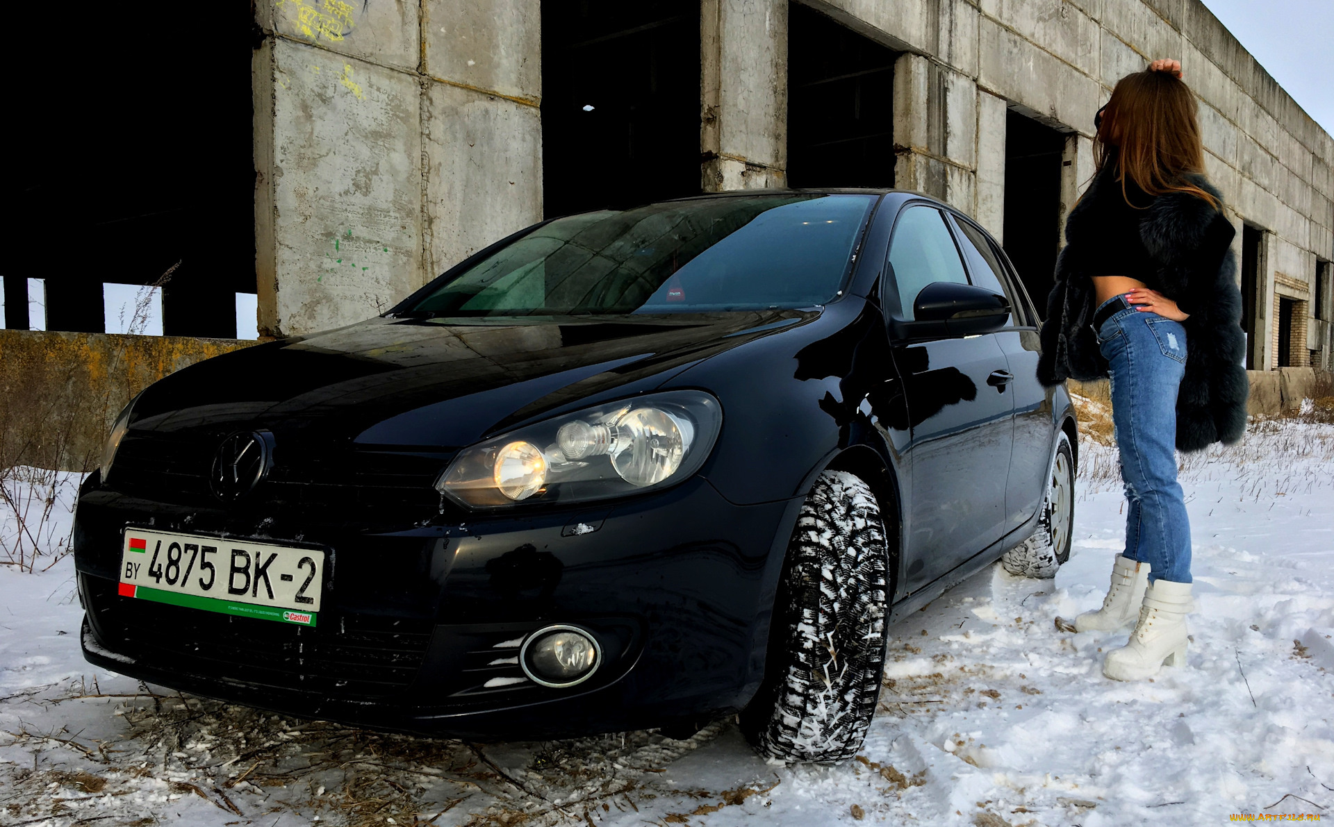 автомобили, -авто, с, девушками, volkswagen, golf