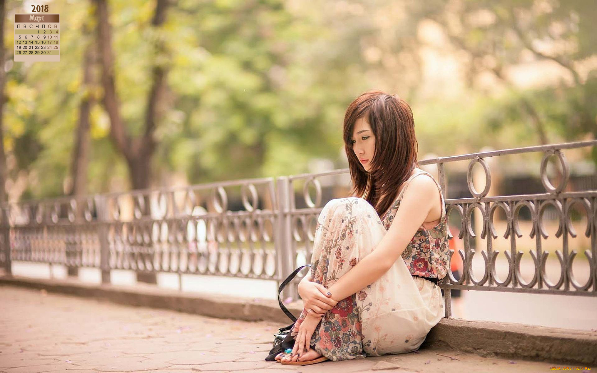 календари, девушки, 2018, ограда