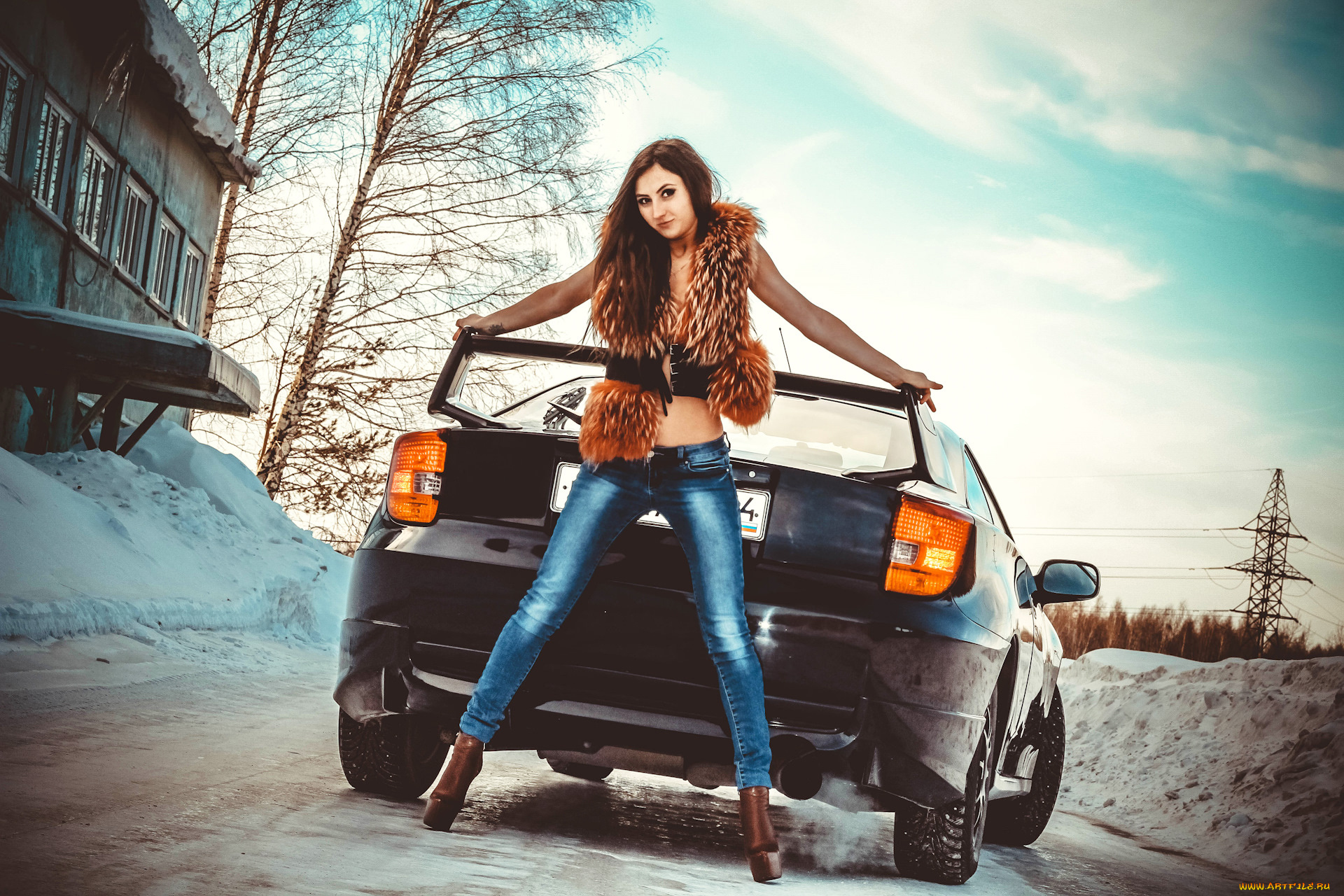 автомобили, -авто, с, девушками, toyota, celica