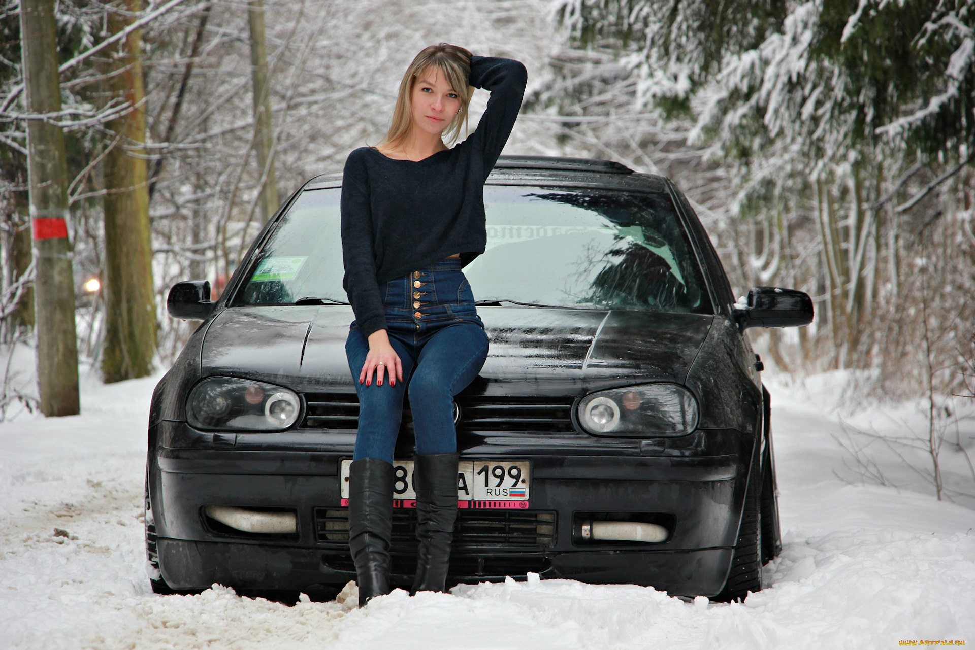 автомобили, -авто, с, девушками, volkswagen, golf