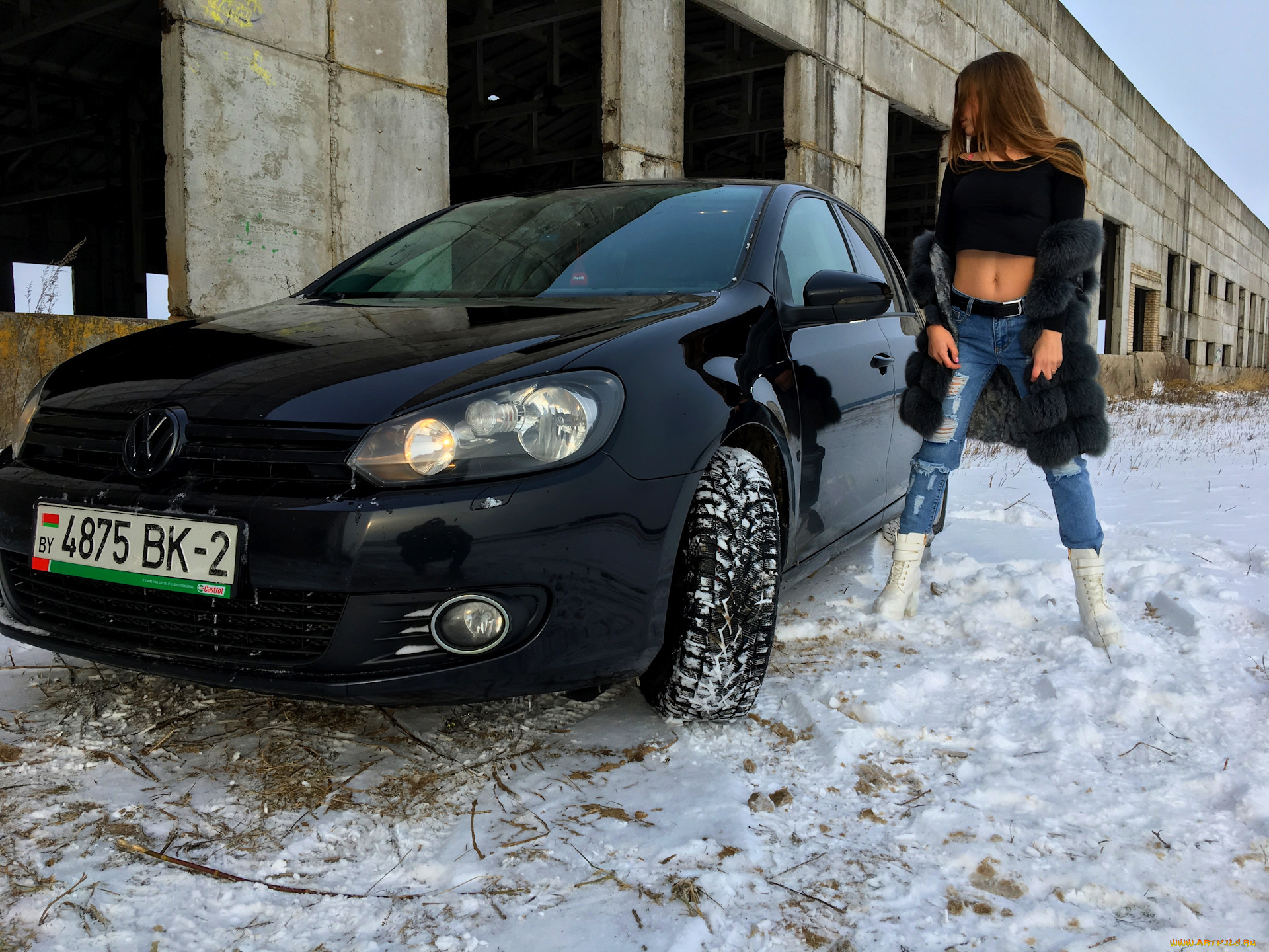 автомобили, -авто, с, девушками, volkswagen, golf