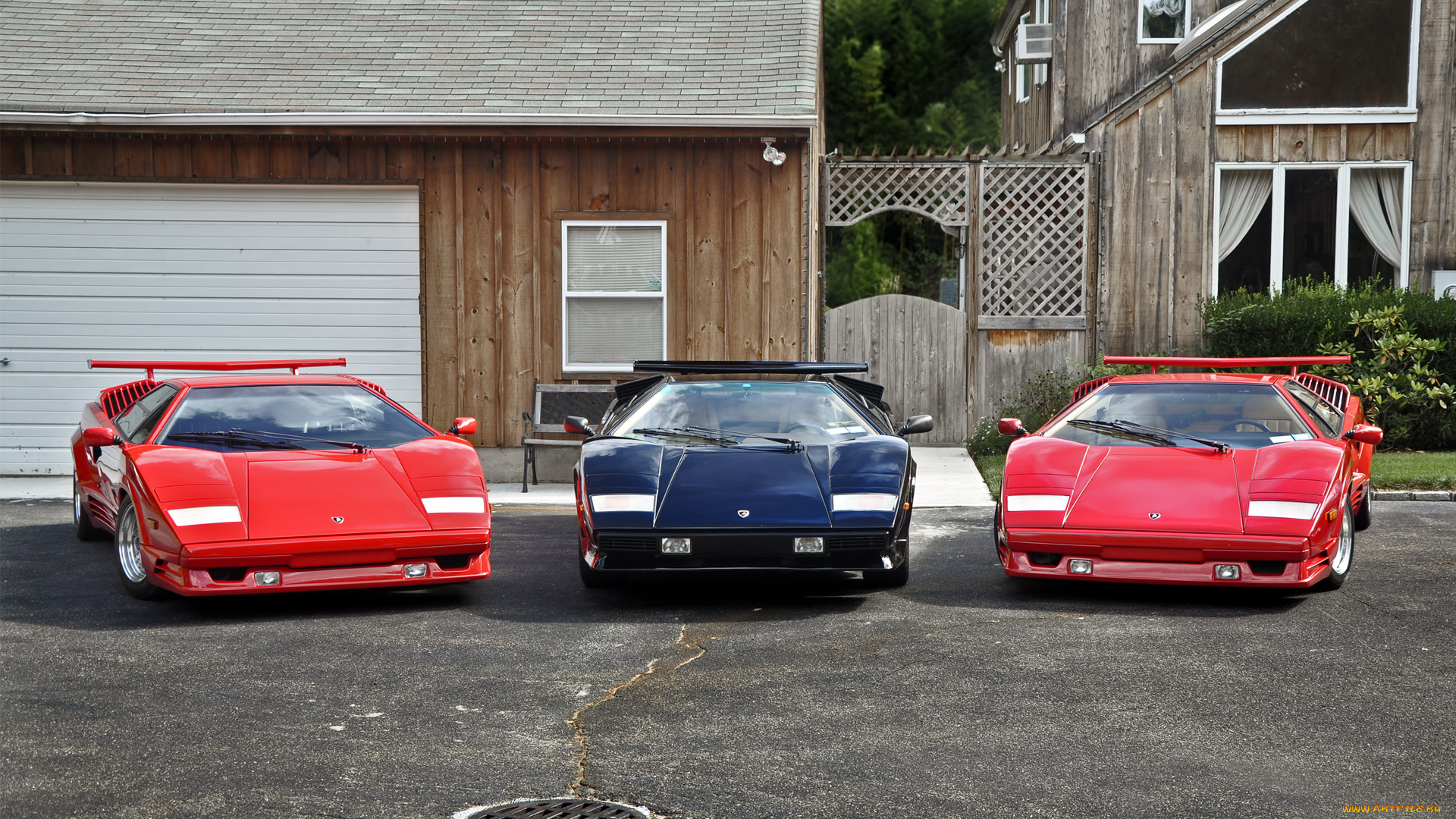 автомобили, lamborghini, дом, черный, красный, ламборгини