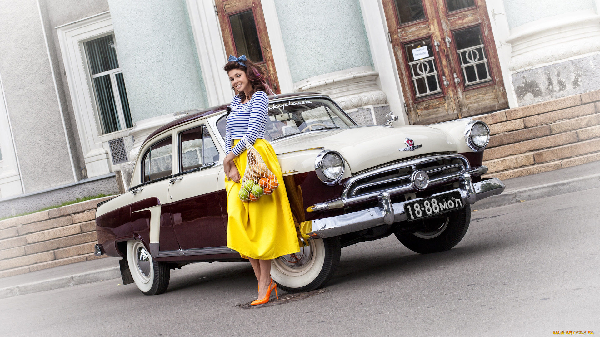 газ-, 21, волга, автомобили, -авто, с, девушками, девушка, автомобиль, волга, газ-, 21, классика