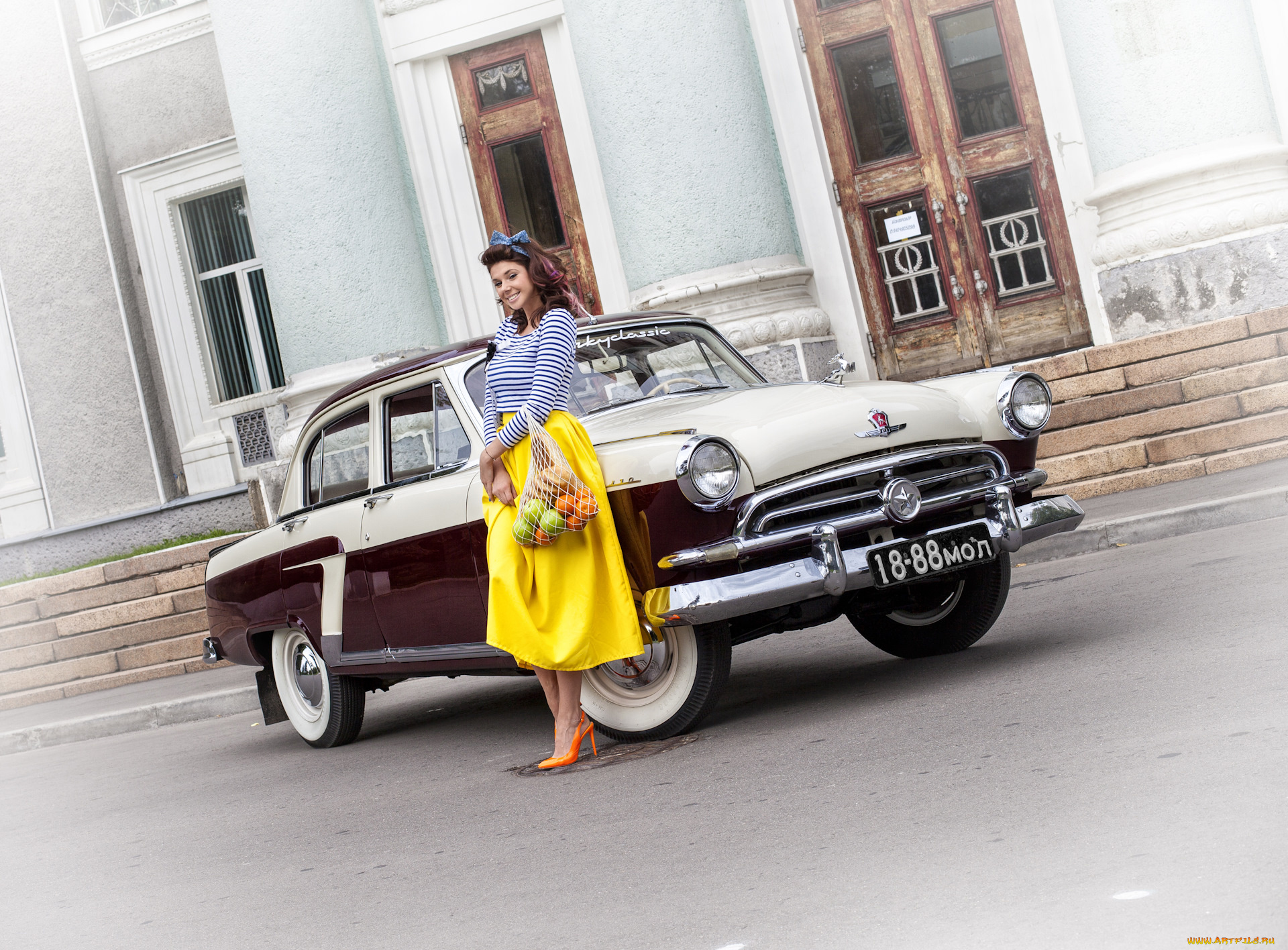 газ-, 21, волга, автомобили, -авто, с, девушками, девушка, автомобиль, волга, газ-, 21, классика