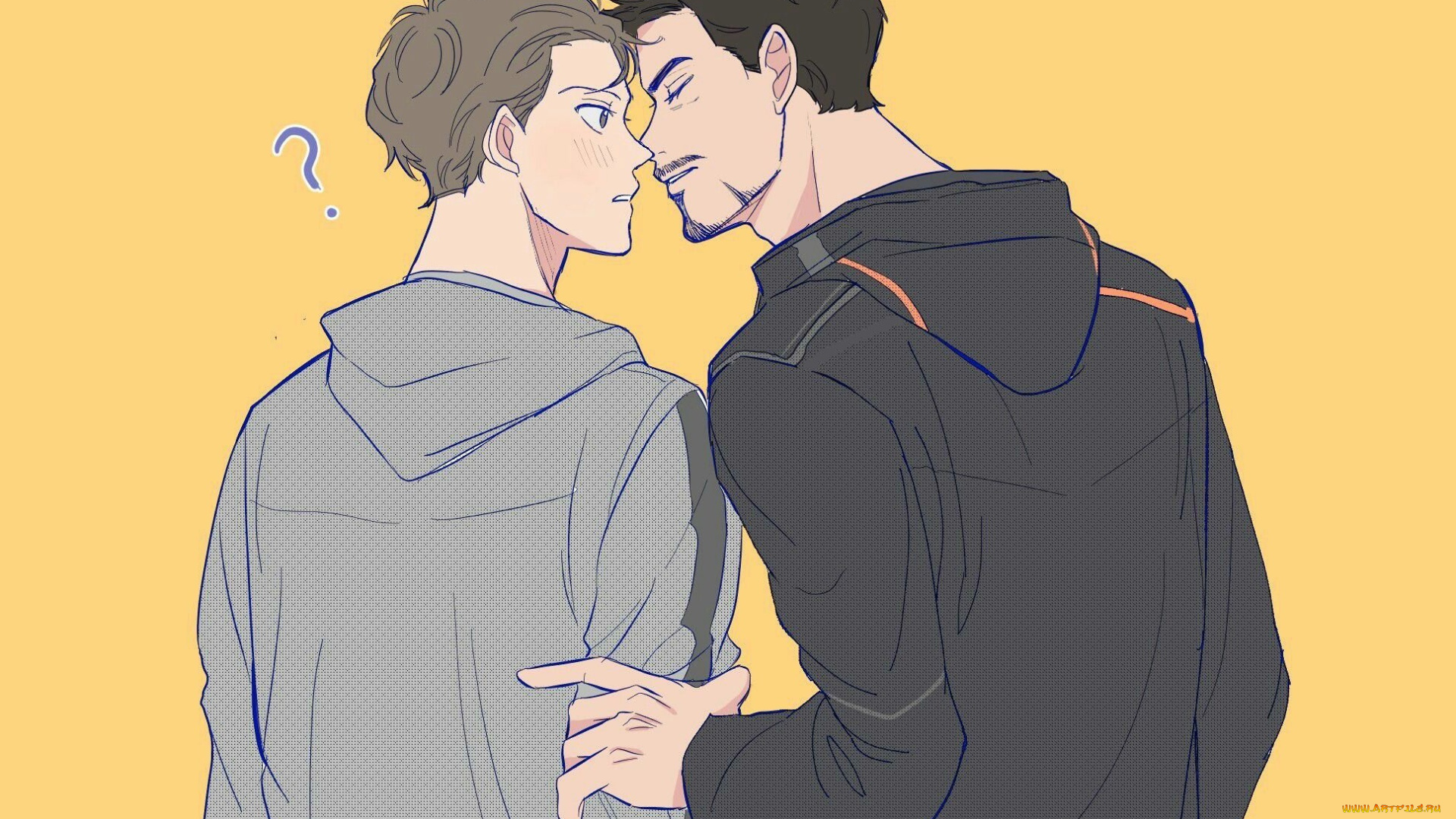 рисованное, кино, питер, паркер, тони, старк, роберт, дауни, мл, ом, холланд, железный, человек, паук